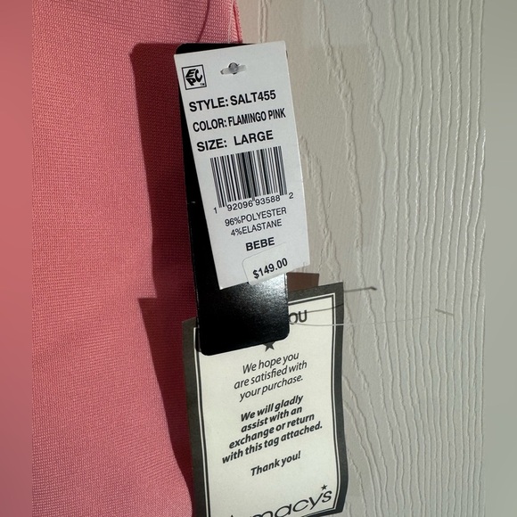 Bebe Pink Sleeveless Dress Size L NWT Style SALT455 - Picture 6 of 8